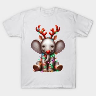 Christmas Red Nose Elephant T-Shirt